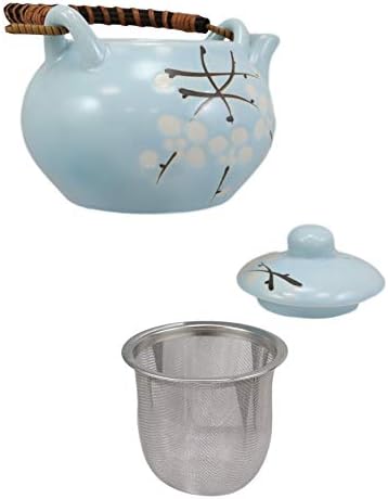 מתנת אברוס יפנית פריחת דובדבן סאקורה עיצוב בפסטל שמיים צבעים כחולים סיר תה קרמיקה כוסות מגיש 2 עיצוב בית מעולה