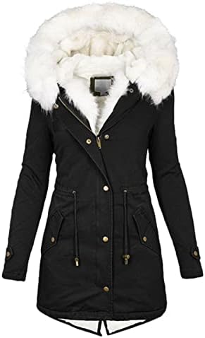 מעילי חורף לנשים מעילי פוח נוח עם ז'קט פארק אטום רוח עם שרוול ארוך ז'קט עם כיסי מעיל מעיל