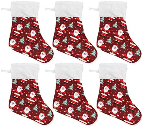 Jstel חג המולד סנטה קלאוס גרביים תלויות חג המולד 6 חבילה לחג המולד קטן גרביים תלויים לקישוטים למסיבות עץ חג המולד מתנה, 71