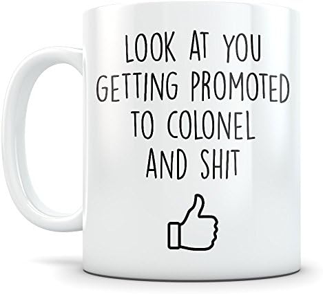 קולונל קידום מתנה עבור גברים ונשים-קידם צבאי דרגות מזל טוב קפה ספל עבור צבא, חיל הים או חיל אוויר - מצחיק איסור
