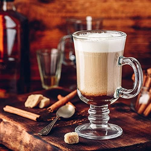 סט פריוור של 4 8.5 אונקיות ספלי קפה עם רגליים איריות כבדות, קפוצ ' ינו, שוקולדים חמים, גלידה ועוד!