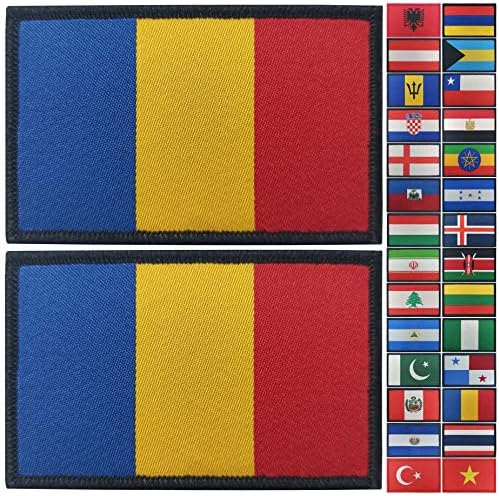 JBCD 2 חבילה רומניה דגל דגל דגלים רומניים טלאי טקטי טלאי גאווה טלאי דגל לבגדים טלאי כובע טלאי צוות צבאי