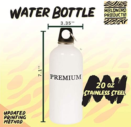 מוצרי Molandra Spurlingline - 20oz hashtag בקבוק מים לבן נירוסטה עם קרבינר, לבן