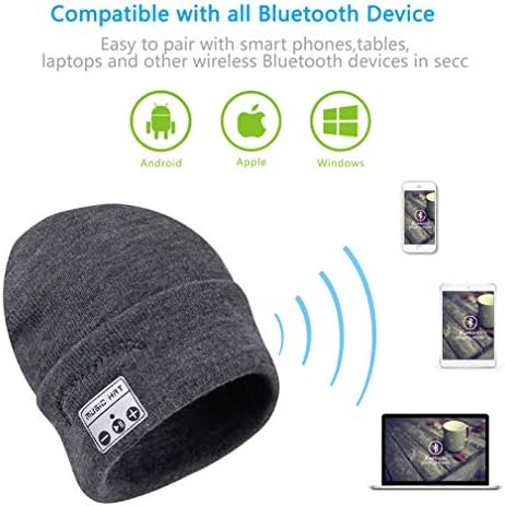 כובע כפת Bluetooth אלחוטית מאושרת כובע כובע מוסיקה סרוג רך וחם עם כובע מוסיקה עם אוזניות סטריאו רמקול מיקרופון מיקרופון בחינם