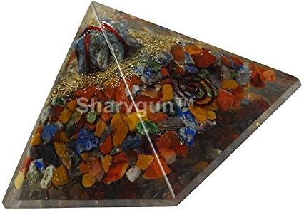 פירמידה אורגונה מינרלית של שרווון עם מרקבה רייקי צ'אקרה קריסטל צ'אקרה איזון גנרטור