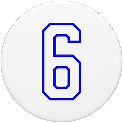 מספר 6 שישה ספורט ג'רזי כחול לבן יום הולדת גיל יום הולדת