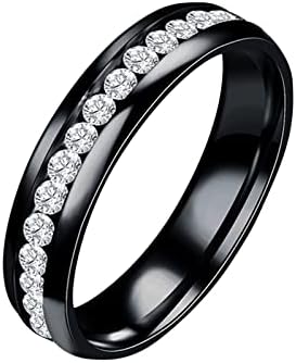 2023 חדש טיטניום פלדת חרדה טבעת לנשים גודל 6 13 רוחב 8 ממ מעודן טבעת שחור חול הארור סיים יהלומי טבעות טבעת דבר