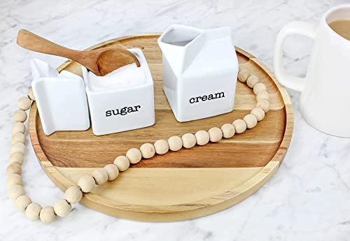 סט סוכר וקרם של דאר -תוכנה, כד קרם קרמיקה לבנה בצורת קרטון חלב וקערת סוכר