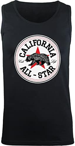 Shirtbanc California All Star Mens חולצת Cali Life Bandana Bear Tee