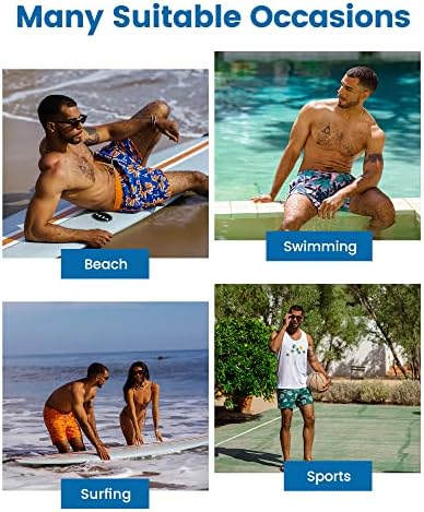 גזעי שחייה של Maamgic Mens עם אניה דחיסה 5 מכנסיים קצרים בחוף יבש מהיר עם כיסי רוכס