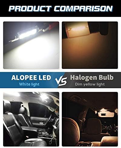 Alopee 6614 6614F נורת LED 30 ממ 31 ממ 50 LUMS לבן 3SMD 5050 CHIPS, 6612F נורות LED למכוניות אורות מראה יהירות פנים אורות