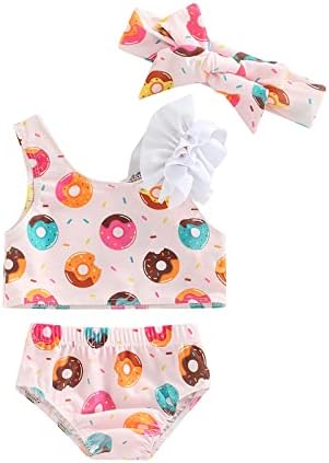 Mainesaka תינוקת תינוקת קיץ בגד ים בגד ים מקשה אחת ללא שרוולים ביקיני חוף ביקיני חמוד בגדי ים לילדה