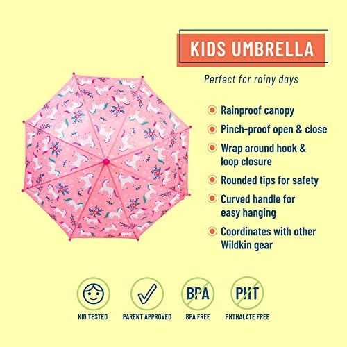 תרמיל תרמיל וחבילת מטרייה של Wildkin ילדים בגודל 17 אינץ 'לנוחות תוך כדי תנועה