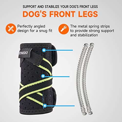 רגל קדמית של כלב פטנדו שרוול גלישת סד דחיסה כפול עם רצועות ורצועות קפיצי מתכת לייצוב שורש כף היד של הרגל הקדמית