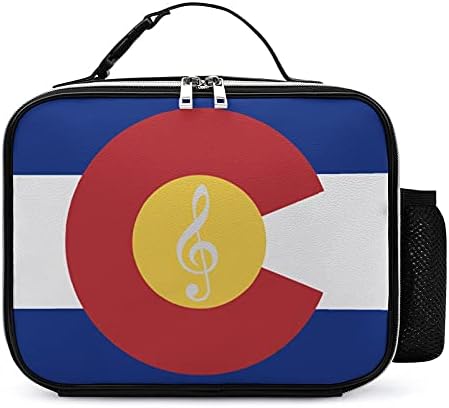 קולורדו דגל מוסיקה הערות לשימוש חוזר הצהריים תיק מבודד הצהריים תיבת מיכל עבור משרד עבודת פיקניק נסיעות עם ידית