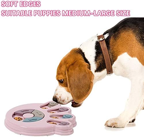 פאזל כלבים פויים צעצוע מזין איטי, מתקן לטיפול בגורים קערת מזין איטי צעצוע לכלבים, מזין משחקי מוח לכלבים עם החלקה, שפר
