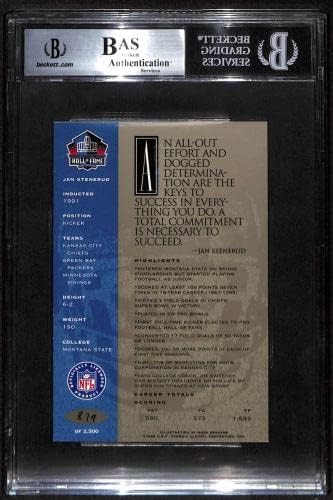 99 ינואר סטנרוד - 1998 RON MIX HOF PLATINUM AUTOS כרטיסי כדורגל מדורגים BGS AUTO - חתימות כדורגל