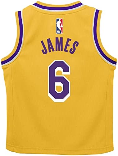 לברון ג'יימס לוס אנג'לס לייקרס NBA בנים ילדים 4-7 מהדורת אייקון צהוב גופיית שחקן