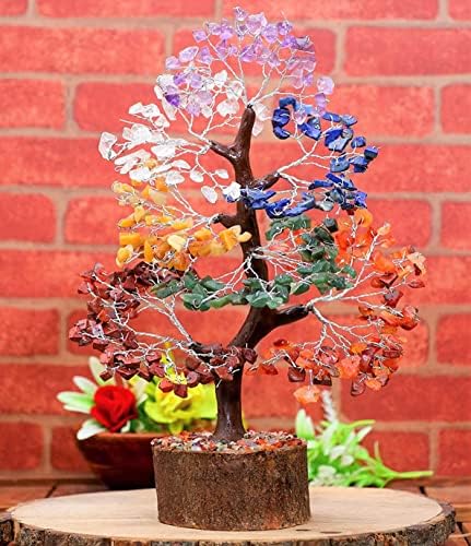 7 עץ חיים של צ'אקרה, עץ הקריסטל של החיים - עץ אבן חן בעבודת יד, עץ פנג שואי, קישוט קריסטל, עץ מלאכותי, מתנה