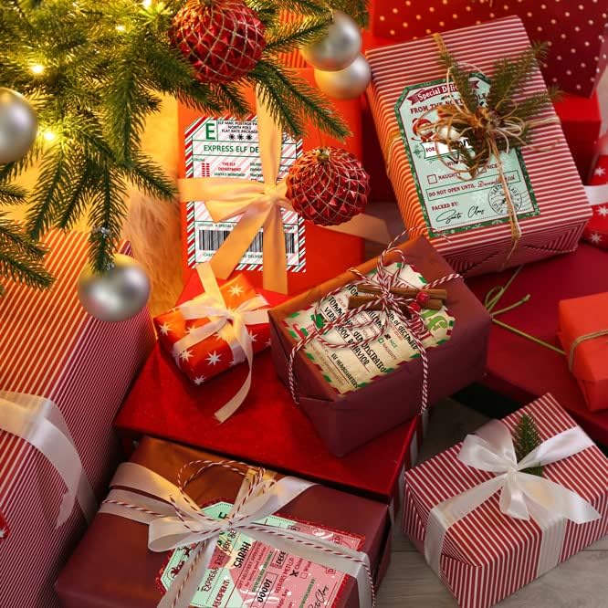300 יחידות חג המולד מתנה תגיות מדבקות תוויות מסנטה מתנה תגיות-שם תגיות עבור מתנות חג המולד, וממנה חג המולד תוויות עצמי